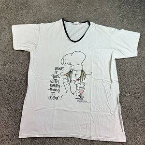 VINTAGE Emerson Street Shirt Womens OS Wine Goes With Everything Oversized READ